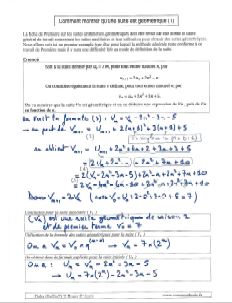 comment montrer qu'une suite est geometrique
