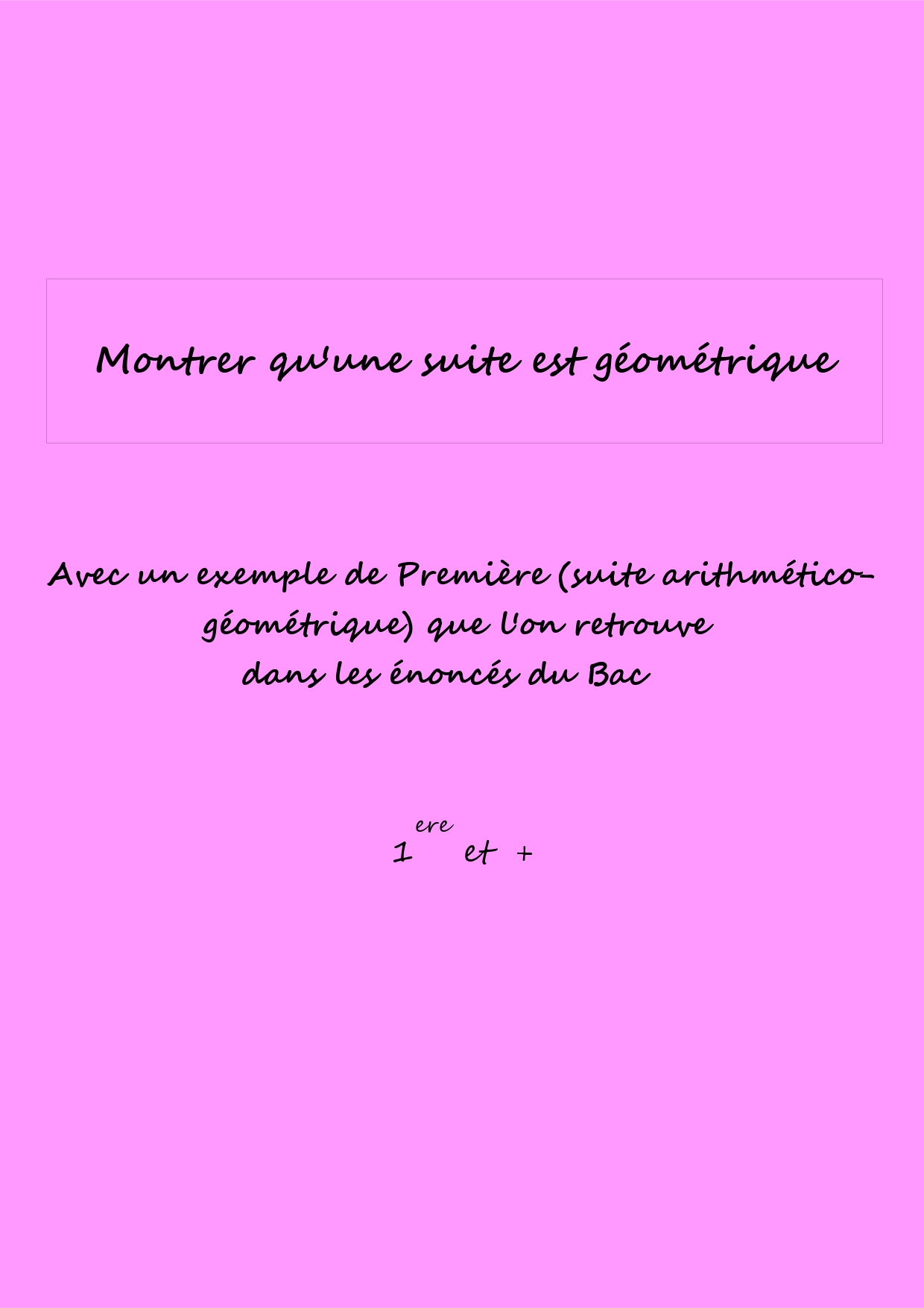 comment montrer suite geometrique